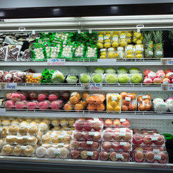 Refrigerated fresh fruit in a supermarket outside Seoul.