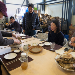 Lunch is served at Mr. and Mrs. Kim's house.