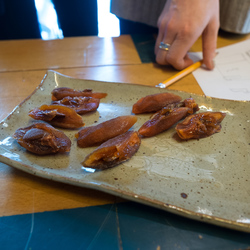 Homemade dried persimon at Kyung-ah's house.