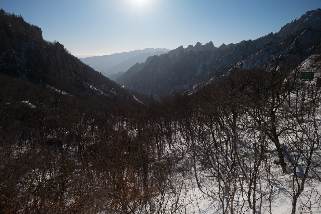 From almost the summit of Seorak mountain, in Seoraksan national park.