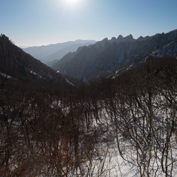 From almost the summit of Seorak mountain, in Seoraksan national park.