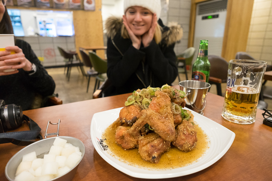 Korean fried chicken in Sokcho.