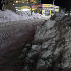 Snowdrifts in Sokcho.