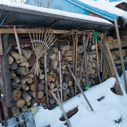 The wood store, Kyung-ah's house.